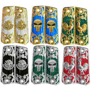 Empuñaduras de Resina con Incrustaciones de Diamantes de Zirconia, Grabado Personalizado, Tamaño Completo, para <span class=keywords><strong>Colt</strong></span> <span class=keywords><strong>1911</strong></span> - Product Image 4