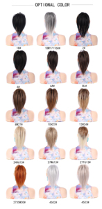 Perruque synthétique <span class=keywords><strong>de</strong></span> 12 pouces, chignon haute <span class=keywords><strong>queue</strong></span> <span class=keywords><strong>de</strong></span> <span class=keywords><strong>cheval</strong></span> multicolore avec pince à griffes, extensions <span class=keywords><strong>de</strong></span> cheveux en cascade courte et haute avec pince à griffes, postiche - Product Image 2