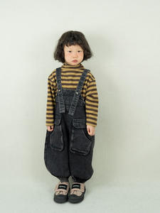 คอลเลคชั่นฤดูใบไม้ร่วงเสื้อตัวในสำหรับเด็กสไตล์ญี่ปุ่นและเกาหลีเสื้อตัวในคอตั้งลายทางสำหรับเด็กผู้ชายและเด็กผู้หญิงแบบนุ่ม - Product Image 2