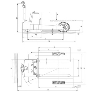 Chariot à palettes électrique tout-terrain de 1,5 tonne avec gros pneus pneumatiques pour terrains accidentés en extérieur - Product Image 2