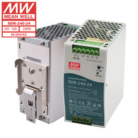 Fuente de Alimentación Industrial MEAN WELL SDR-240-24 de 240W, CC 24V 10A, Salida Única, para Riel DIN, Garantía de 3 Años, 94% de Eficiencia, 88-264VAC