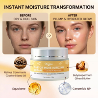 Crème Réparatrice Hydratante au Ricin – Crème Visage Intensive pour Peaux Abîmées, Réduit les Rougeurs