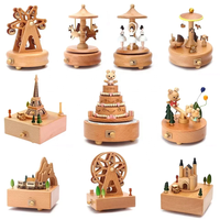Ever Bright Girls' Happy Birthday Carrousel Music Box New Wood Rotating Ballet Dancer for Kids Perfect Birthday Gift