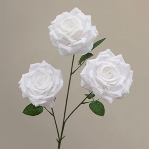 3 Heads <b>Artificial</b> Rose <b>Flower</b> Long Stem Silk <b>Flower</b> Floral Arrangement Wedding Party Decor - Product Image 6
