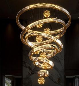 <span class=keywords><strong>Lampadario</strong></span> Moderno in Cristallo, Lampada a Sospensione per Scale, Lampada <span class=keywords><strong>da</strong></span> Soffitto Dorata di Lusso per Villa, Hotel, <span class=keywords><strong>Sala</strong></span>, Soggiorno, Grande <span class=keywords><strong>Lampadario</strong></span> per Casa - Product Image 4