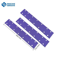 Disques abrasifs en alumine céramique sèche OEM/ODM, rectangulaires violets 70x420mm, 14 trous, fixation auto-agrippante, dureté moyenne, pour l'automobile