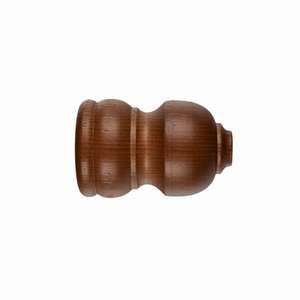 IDEAS WOOD LINE - SET DI 2 TERMINALI CLASSICI PER TENDALINI, COLORE CEDRO - Product Image 1