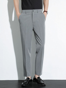 Men's New Anti-Wrinkle Slim Fit Business Style <strong>Pants</strong> Vintage <strong>Old</strong> Money Casual Straight Leg Trousers for Men - Product Image 5