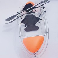 Kayak transparent en cristal lumineux LED avec siège et lampe pour une expérience aquatique immersive