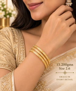 Brazalete de Oro de 24K, 14.30 Gramos, Brazalete de Oro Hecho a Mano para Mujer, Joyería Tradicional India para Bodas y Eventos - Product Image 5