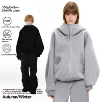 Nouveau sweat à capuche unisexe automne-hiver 550G, coupe oversize ample, avec fermeture éclair, personnalisable en gros