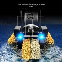 Bateau à appâts intelligent V802, équipement de pêche en plein air en ABS, télécommandé, électrique, 4 compartiments, charge de 3 kg, portée de 500 m, avec lumière LED