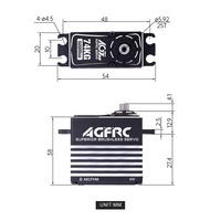 AGFRC Puissant 74KG Couple 0.125sec Engrenages en acier 4 pôles Brushless RC Servo pour 1/8 RC Truck Cars Models