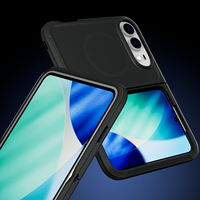 Nouvelle coque de téléphone portable magnétique 3-en-1 antichoc en TPU+PC, design de luxe, prix d'usine en gros pour iPhone Duo