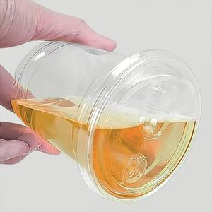 Gobelets en plastique PET transparents personnalisés avec logo, 93 mm, 9 oz, 10 oz, 12 oz, 14 oz, pour boissons froides, café, boba, bubble tea, jetables, écologiques - Product Image 3