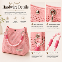 Bolso Tote Mini de Malla Tejida Hecho a Mano, Colorido, de Verano, para Playa, Boutique, Moda, Pequeño, para Mujer, Venta al por Mayor, Bolsos con Etiqueta Tejida Personalizada
