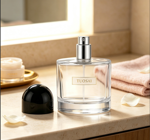 <span class=keywords><strong>Lechan</strong></span> Luxe Cilindrische Ronde Zware Bodem Geur Glazen Parfumflesjes Leeg met Pompsprayer 100ml 50ml 30ml - Product Image 6