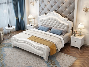 Letto matrimoniale in legno massello di alta qualità in stile tradizionale di lusso con letto King Size per mobili da camera da letto - Product Image 4