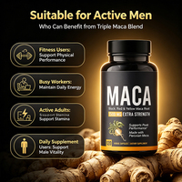 OEM Maca-Wurzel-Kapseln Schwarze Maca Kräuterergänzungsmittel für Männer Verbessern Männliche Funktion Pillen für Kraft und Ausdauer