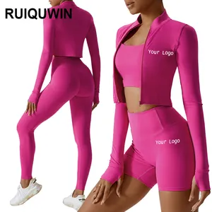 RUIQUWIN individuelle Fitness-Ausrüstung Aktivbekleidung sportliche Kleidung Gesäßstraffung hohe Taille Leggins Damen Fitness Fitness-Ausrüstung Yoga-Set