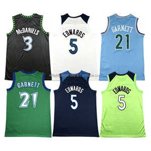 Maillot de basket-ball cousu 3 Jaden <span class=keywords><strong>McDaniels</strong></span> 5 Anthony Edwards 21 Kevin Garnett 0 Donte DiVincenzo Hommes S-2XL - Product Image 1