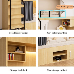 Cama Capsula Moderna de Acero y Madera para Apartamentos, Hospitales, Casas de Huéspedes, Dormitorios, Hoteles, con Función de Almacenamiento - Product Image 6