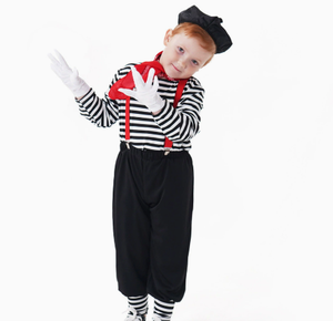 Disfraz <span class=keywords><strong>de</strong></span> Artista Mímico para Niños, Halloween, Purim, Niños y <span class=keywords><strong>Niñas</strong></span>, Disfraz <span class=keywords><strong>de</strong></span> Payaso Callejero, Espectáculo <span class=keywords><strong>de</strong></span> Mímica, Cosplay, Fantasía, Disfraz Elegante - Product Image 2