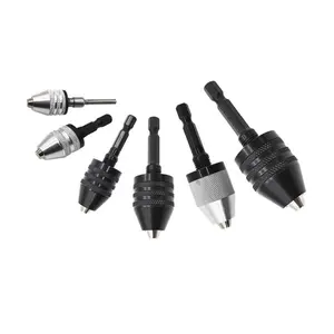 0.6-8mm Quick Change Drill Chuck Bit Hex Keyless Adapter Impact Converter Clamping Range Drill Hole Driver Tool Accessories
