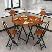 Table ronde pliante Mingchan, table à manger portable et peu encombrante pour petite maison, pique-nique en plein air, camping, stand de marché