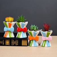Nouveau petit pot à succulentes en céramique nordique, mini pot à fleurs créatif en céramique en forme d'arc