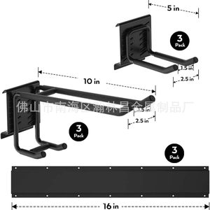 Wall Mounted <b>Tool</b> Storage Rack Black Heavy Duty Garage Garden Workshop Organizer <b>Hooks</b> For Shovels Ladders Bicycles Yard <b>Tools</b> - Product Image 2