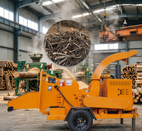 Broyeur de bois industriel de 5 tonnes par heure avec une grande entrée pour le traitement des branches d'arbres dans le jardin