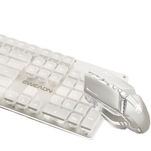 GX710 Teclado silencioso Ratón Sensación mecánica Teclado con cable Computadora portátil Niñas Oficina Alto valor - Product Image 1