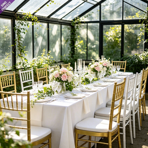 Chaises Chiavari empilables en métal blanc et or Tiffanie, idéales pour les mariages, banquets et événements – Qualité supérieure, très demandées - Product Image 1