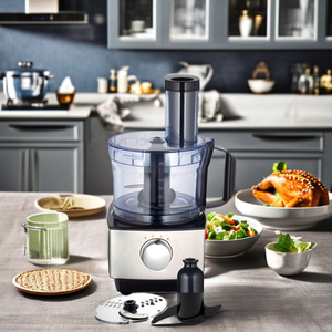 Robot culinaire multifonction 7-en-1 en acier inoxydable 2023 - Hachoir à viande, mixeur et centrifugeuse automatiques - Nouveauté promotionnelle - Product Image 2