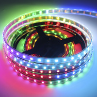 5m WS2812 WS2812B 5V Addressable RGB SMD5050 30/60/144Leds Kontrol Suara Strip LED RGB Pintar yang Dapat Diprogram