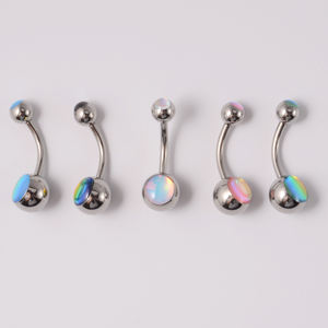 G23 Titanium Flash <span class=keywords><strong>Film</strong></span> Nombril Anneaux de nombril Piercing incurvé Anneaux de ventre colorés pour les femmes Fashion Body Piercing Jewelry - Product Image 4