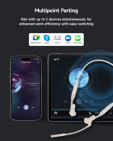 Écouteurs sportifs sans fil ESON Open Ear V5.3 avec indicateur de batterie LED, étanchéité IPX5, suppression du bruit ENC et ajustement personnalisé