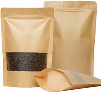 Sac d'emballage composite personnalisable en papier kraft gaufré de qualité alimentaire, résistant à l'humidité, avec fermeture éclair en plastique LDPE, pour