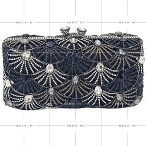 Women Exquisite Seashell Rhinestones <b>Clutch</b> Purse Shiny Gemstone Crystal Evening <b>Bag</b> with Chain Dinner Party <b>Wedding</b> Handbag - Product Image 5