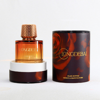 Botol Parfum Kaca Mewah Desain Khusus Tutup Emas Bulat 30ml 50ml 100ml Botol Parfum Kosong Gradasi Crimp Dengan Kotak