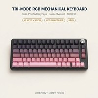 Clavier mécanique tri-mode à commutation à chaud, interrupteurs Blueberry, montage Gasket, 80 touches, bouton métallique, pour PC Gamer