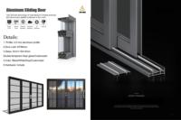 Portes coulissantes en verre pour extérieur, porte de balcon, double vitrage, verre trempé, isolation phonique, surface finie moderne