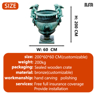 Statue en bronze personnalisée d'ange romain Pot de fleur Pot de fleur en bronze antique Pot de fleur en métal bronze pour la décoration de manoir et de station de vacances