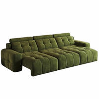 Canapé modulaire moderne en tissu velours côtelé vert, chaise longue réversible, grand canapé pour salon
