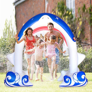 Inflatable Shark Arch Water Spray Play Mat 180Cm Outdoor PVC Kids Toy Game Props - Product Image 1
