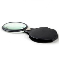Mini loupe de poche portable noire 50mm 10x, loupe pliante avec étui de protection pour la lecture