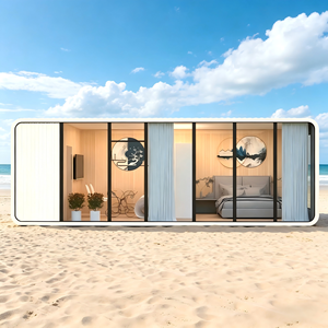 Casa Cápsula de Acero Pre-fabricada y Completamente Amueblada con Sala de Estar, Cocina, Dormitorio y Baño para Alojamiento en Lugares Turísticos, Diseño 3D Gratuito - Product Image 1