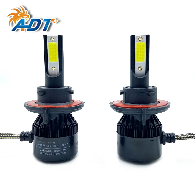 ADT X7 H4/9004/9007/H13 18W 8000LM Car Bulb LED Light White 6500K COB LED Headlight Kit