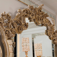 Buffet de salle à manger vintage turc de luxe antique avec sculptures, armoire en bois pour villa, meubles de maison